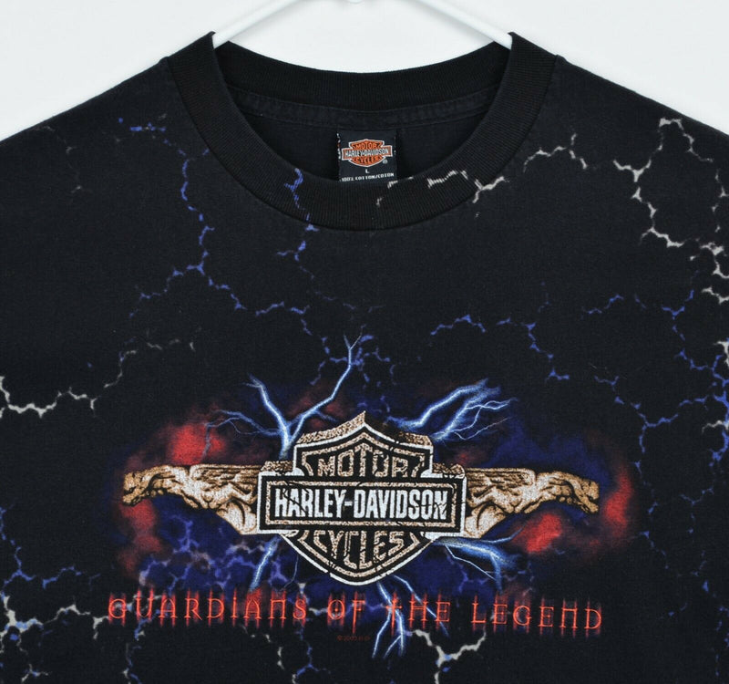 Vintage Harley-Davidson Men's Large Lightning All Over Guardians Legend T-Shirt