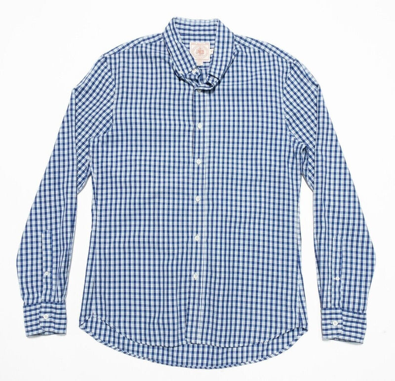 J. Press Shirt Men's Medium Long Sleeve Button-Down Blue White Plaid Check