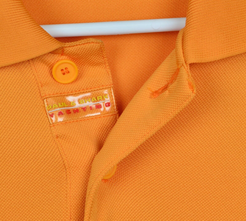 Paul & Shark Yachting Men's Sz XL Solid Orange Nylon Athletic Golf Polo Shirt