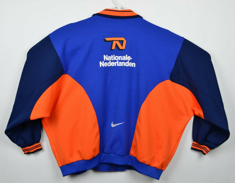 Vintage 90s Netherlands Men's 2XL Nike Premier Orange Blue Track Warmup Jacket