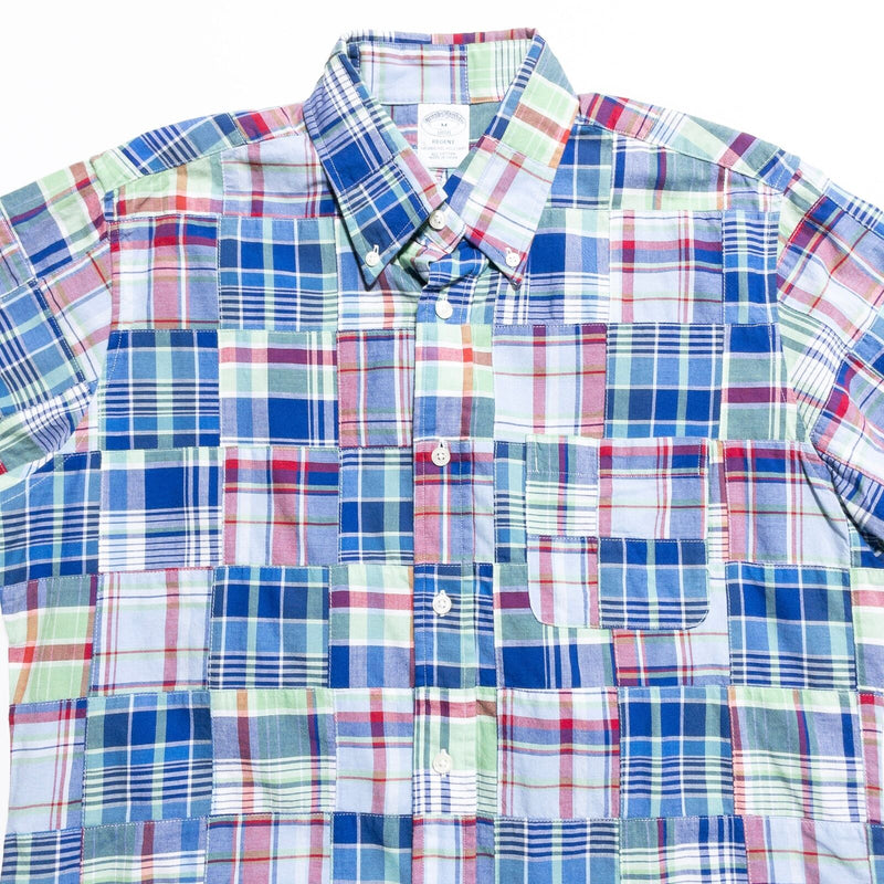 Brooks Brothers Patchwork Shirt Men's Medium Colorful Plaid Button-Down Preppy