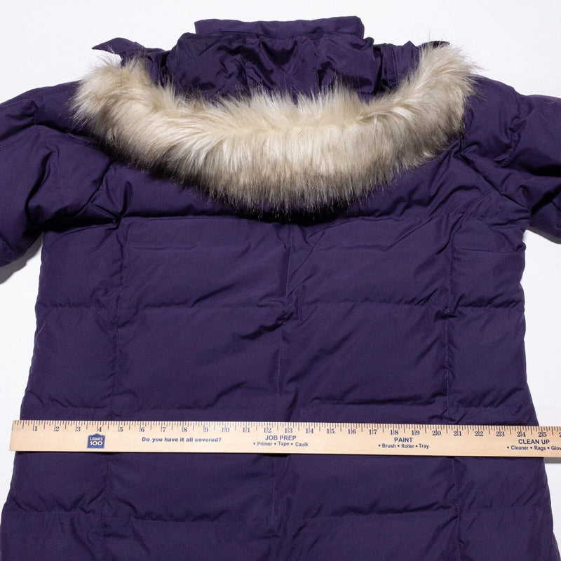 L.L. Bean Women's Ultrawarm Coat Women's XL Down Puffer Long Purple Faux Fur