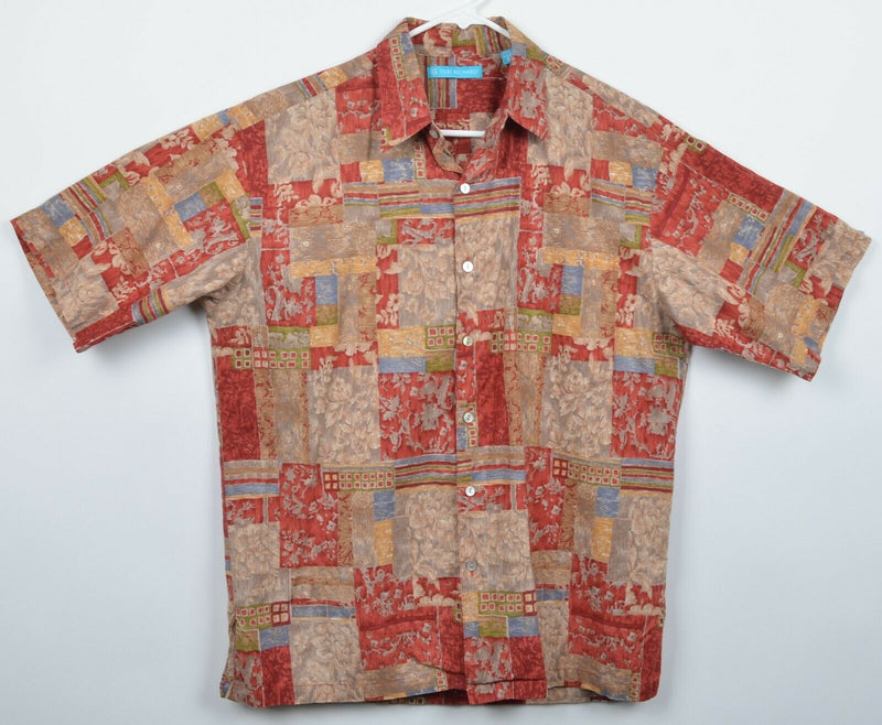 Tori Richard Men's Sz Small Cotton Lawn Floral Geometric Hawaiian Shirt