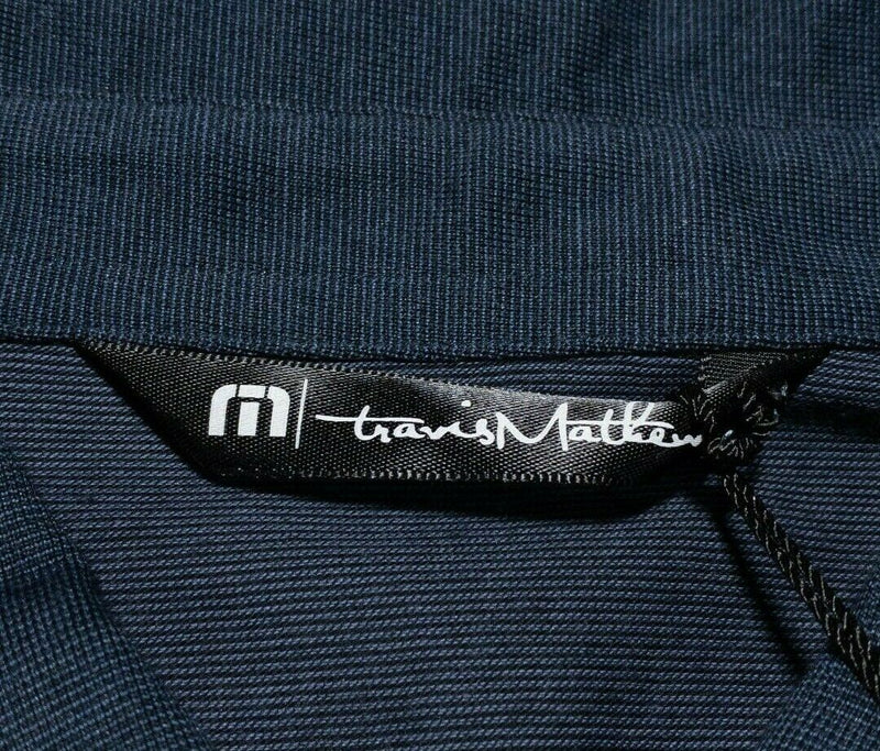 Travis Mathew XL Polo Men's Golf Shirt The Zinna Blue Indigo Black Prestige 77