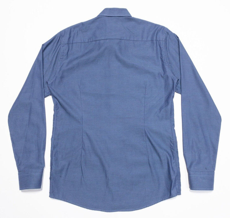Eton 16 Slim Shirt Men's Blue Diamond Geometric Dress Shirt 41/16 Men's Large