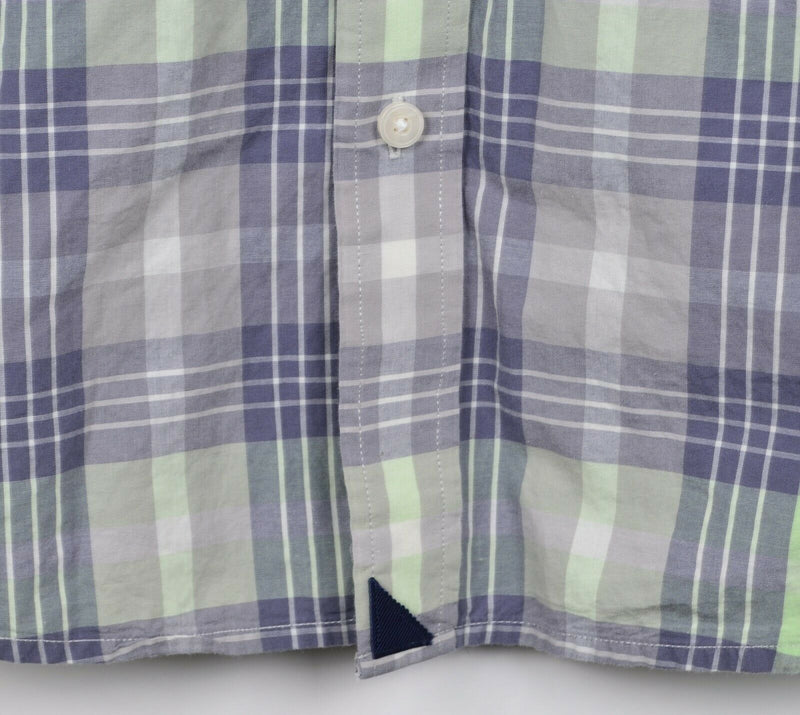 UNTUCKit Men's Small Green Plaid Long Sleeve Button-Front Casual Shirt