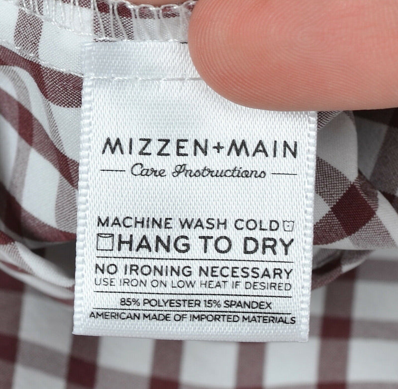 Mizzen+Main Men's XL Leeward Collection Red Plaid Check Performance Dress Shirt