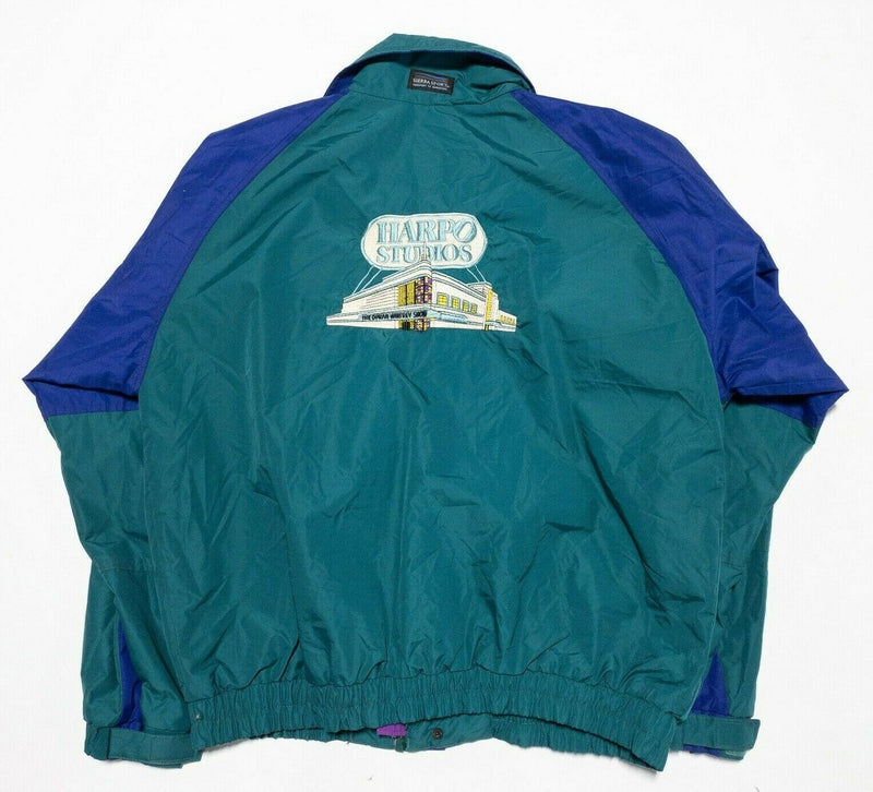 Oprah Harpo Studios Jacket XL Vintage 90s Windbreaker TV Show Crew Colorblock