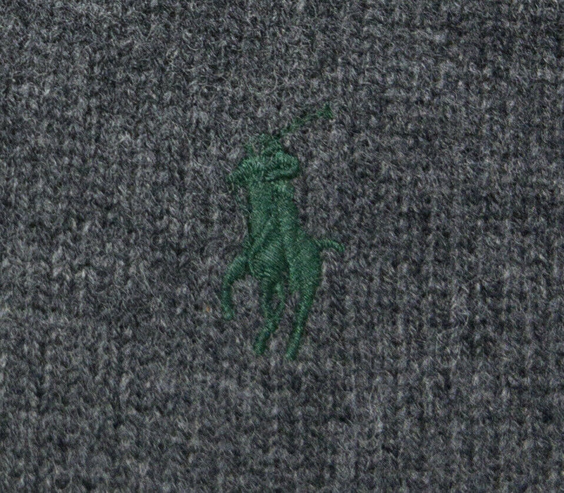 Polo Ralph Lauren Men's XL Lambswool V-Neck Solid Gray Pullover Knit Sweater