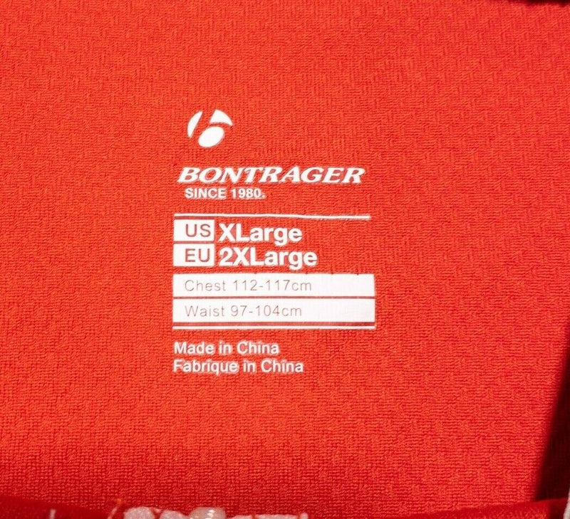 Bontrager Cycling Jersey XL Men's Full Zip Orange/Red Wicking Zip Pockets