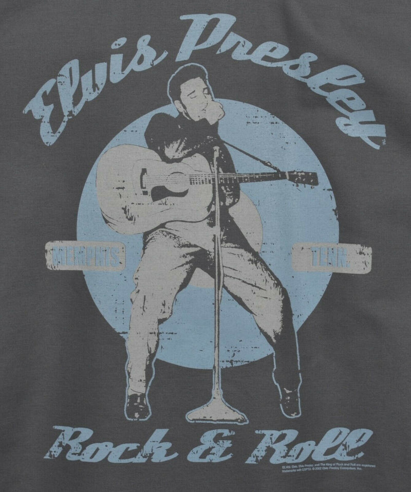 Elvis Presley Men's Sz XL Red Kap Gray Graphic Rock n Roll Mechanic Shirt