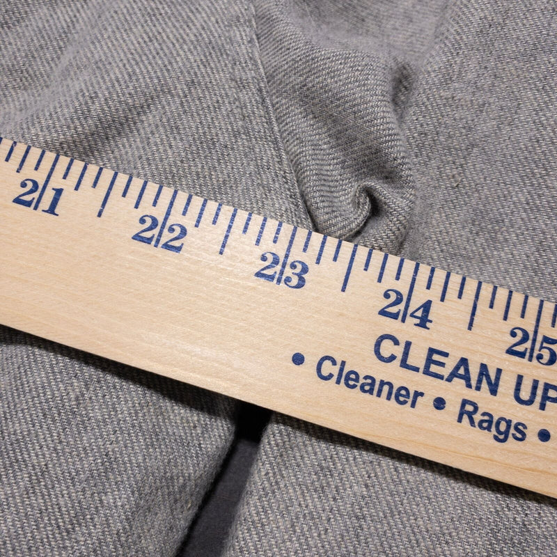 Wallace & Barnes Band Collar Shirt Men's Large Linen Wool Blend Gray Long Sleeve