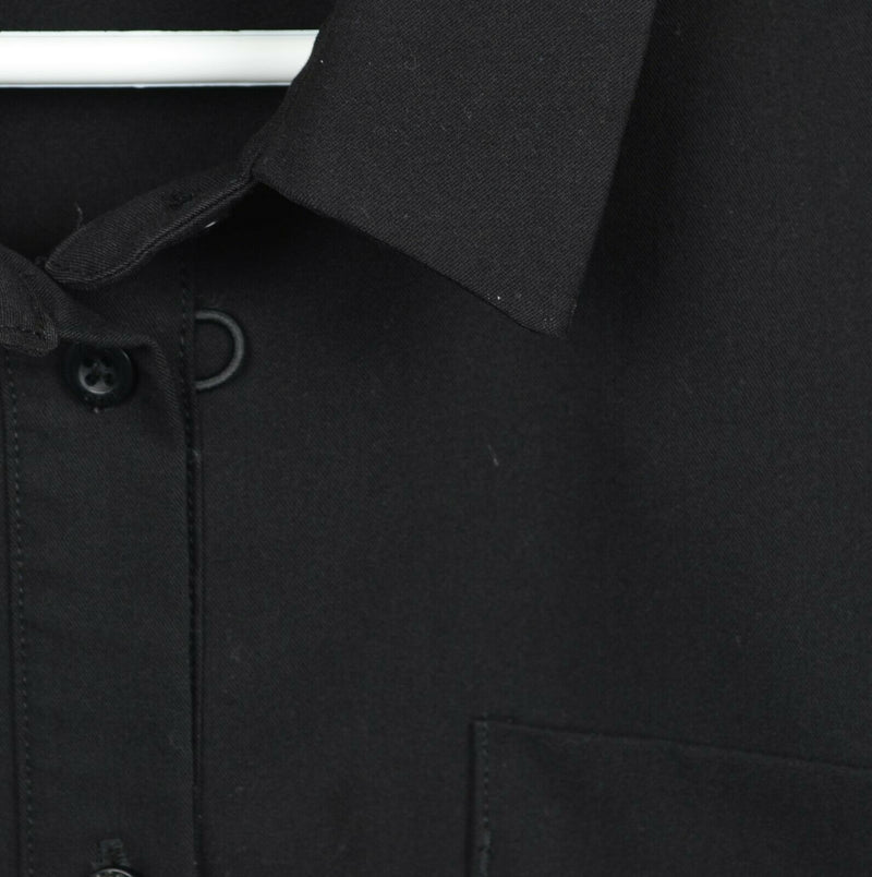 FIGS Technical Collection Men's Large Scrubs Collared Solid Black Shirt