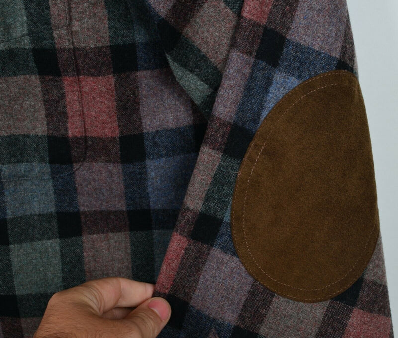 Pendleton Men 2XL Wool Elbow Pads Multi-Color Plaid Archives Flannel Trail Shirt