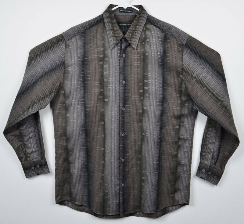 Jhane Barnes Men's Medium Rayon Blend Geometric Disco Party Button-Down Shirt