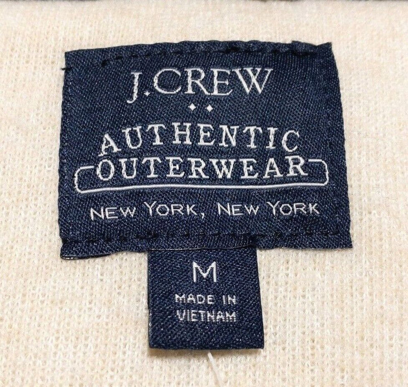 J. Crew Sherpa Vest Men's Medium Full Zip Navy Blue Beige Fleece AD134