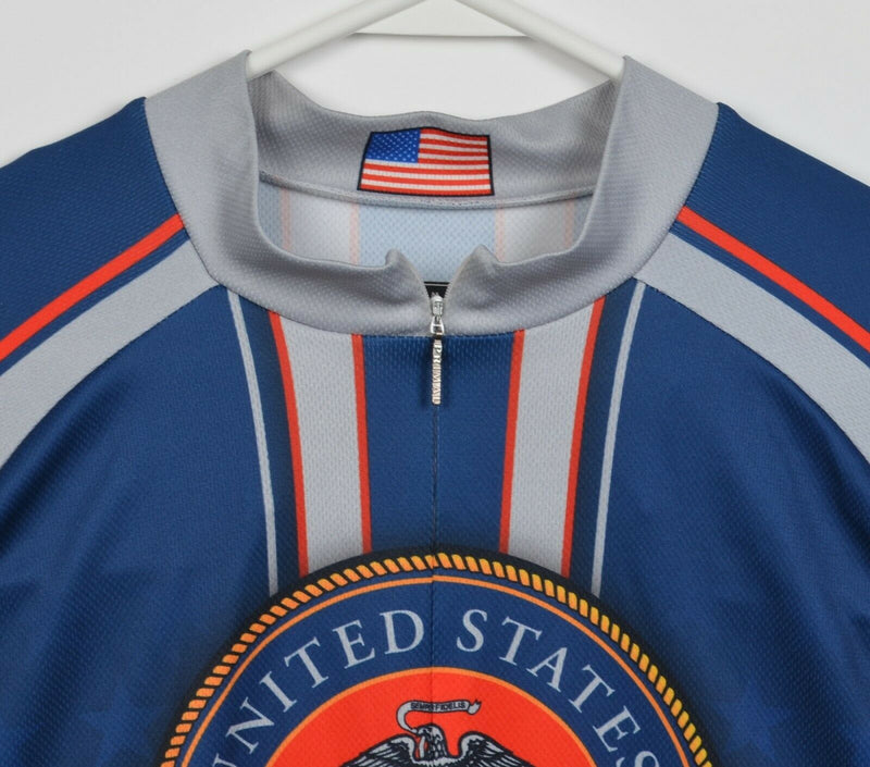 United States Marine Corps Men's XL Primal USMC Blue Red Cycling Jersey