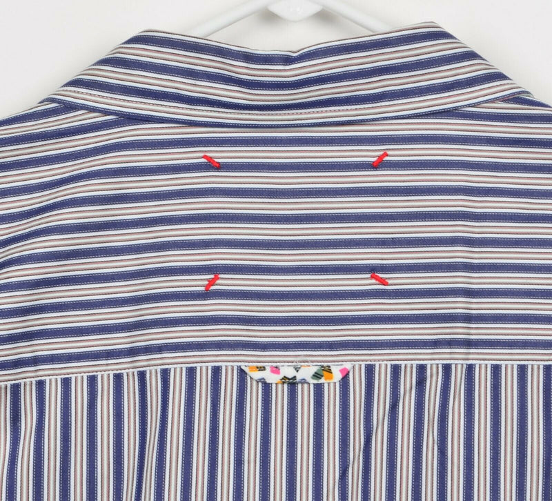 Robert Graham Men's Sz 3XL Freshly Laundered Blue Striped Long Sleeve Shirt