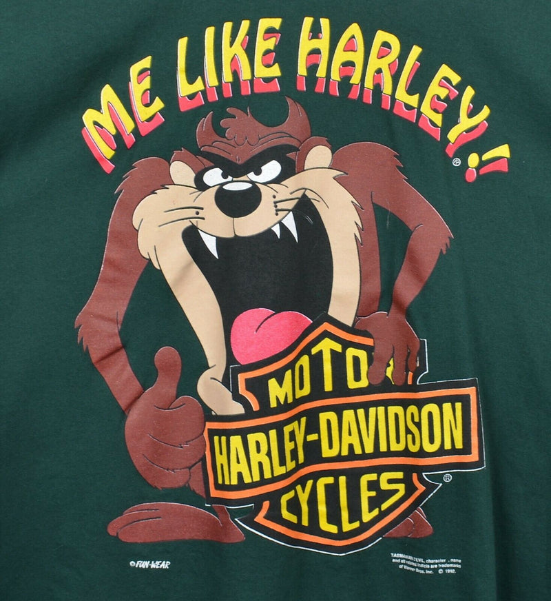 Vintage 90s Harley-Davidson Men's Sz XL Tasmanian Devil Me Like Biker T-Shirt