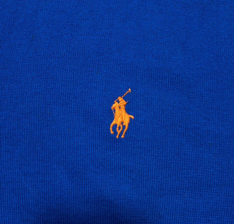 Polo Ralph Lauren Men's 2XL Pima Cotton Solid Royal Blue Pullover V-Neck Sweater
