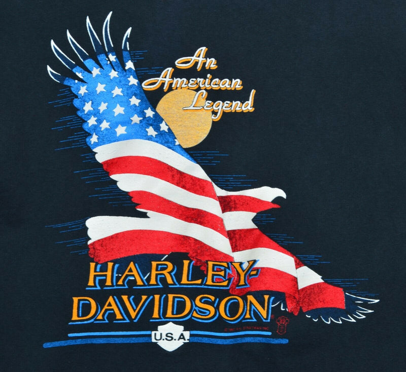 Vintage 1989 Harley-Davidson Men's XL Eagle American Legend Long Sleeve T-Shirt
