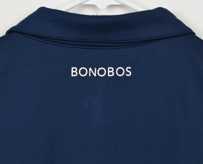 Bonobos Men's Sz 2XL Solid Navy Blue Logo Collar Polyester Golf Polo Shirt