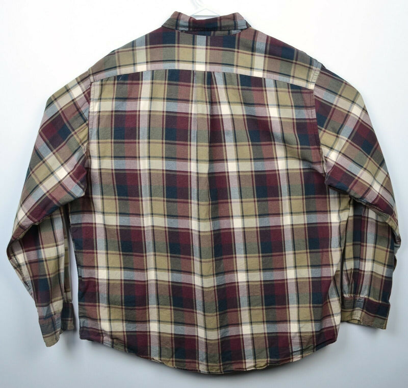 Viyella Men's XL Flannel Cotton Wool Blend Multi-Color Plaid Button-Front Shirt