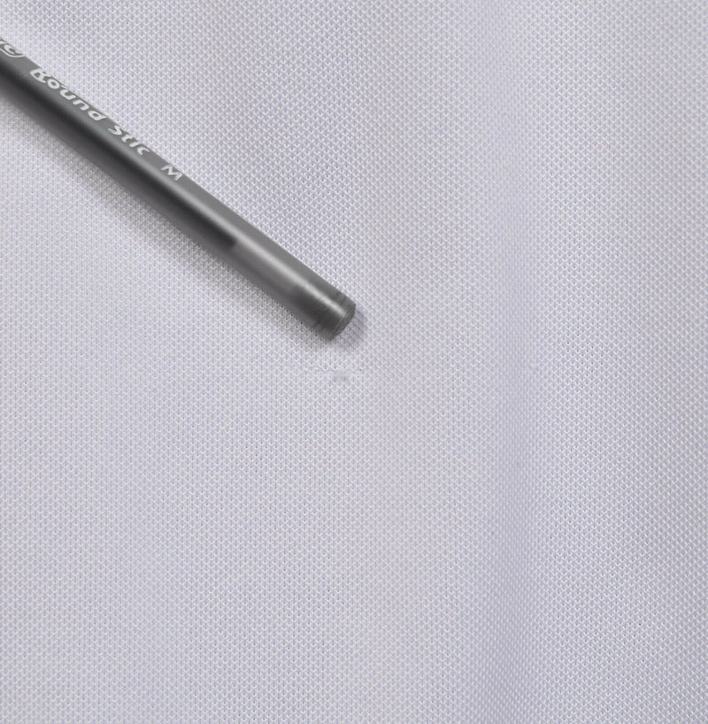 FootJoy Men's XL White Blue Striped FJ Golf Wicking Performance Polo Shirt