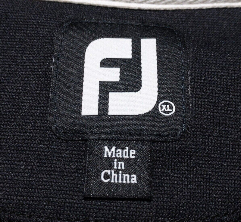 FootJoy 1/4 Zip Men's XL Pullover Jacket Golf Solid Black Wicking Lightweight