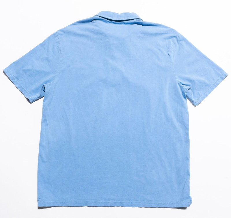 johnnie-O Hanging Out Polo Shirt Men's Large Solid Light Blue Pocket Surfer Logo