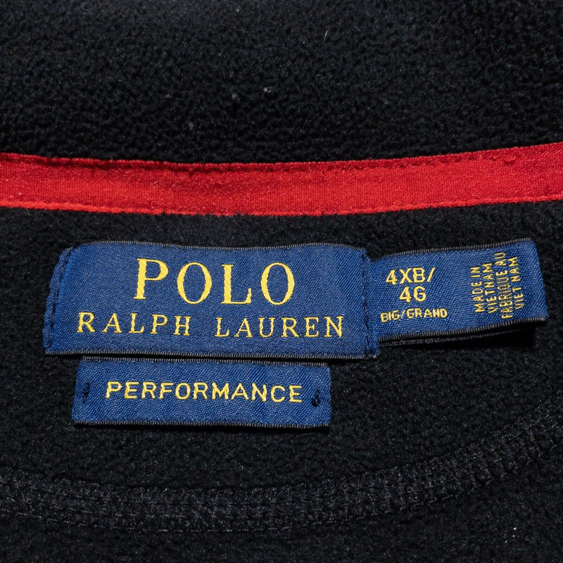 Polo Ralph Lauren 4XB Performance Fleece Jacket Men Full Zip Solid Black 4XL Big