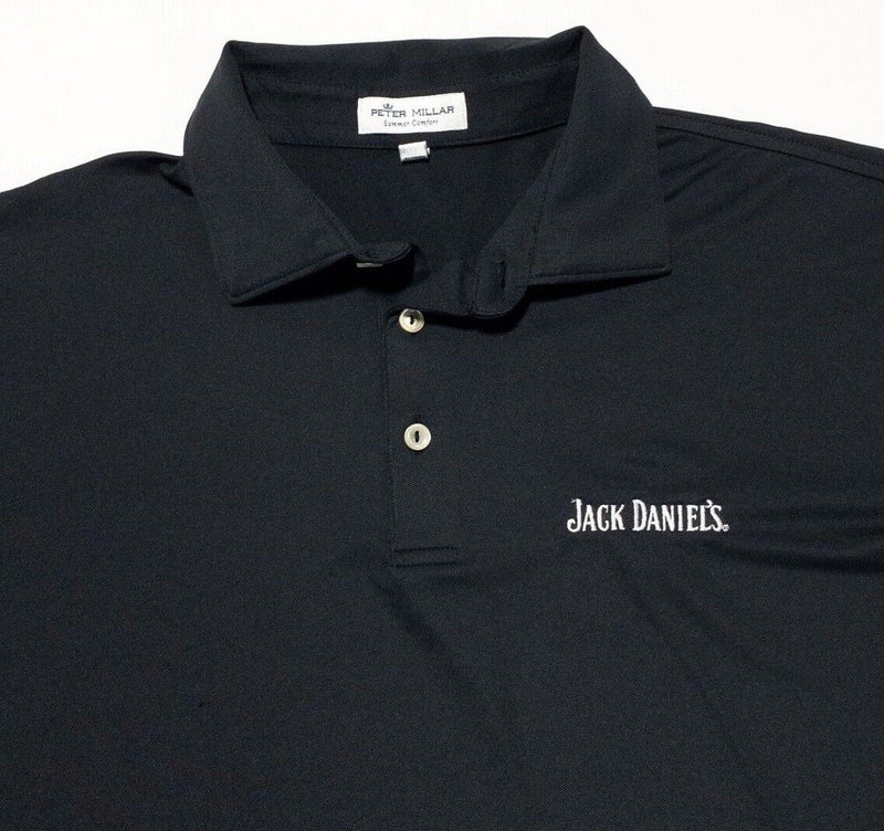 Jack Daniels Polo Shirt Men's Large Men's Peter Millar Summer Comfort Golf Black