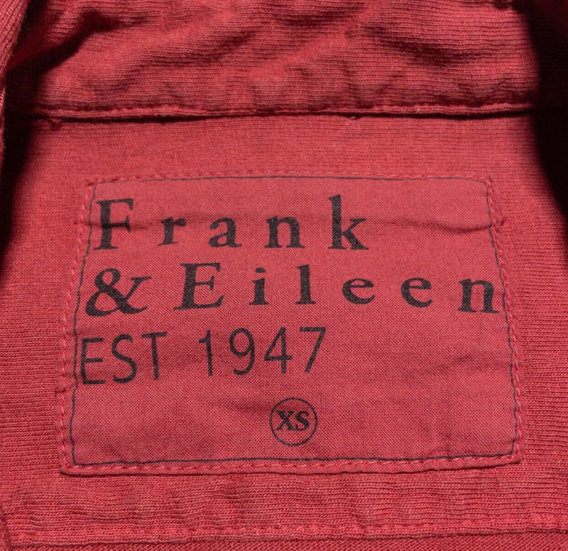 Frank & Eileen Shirt Women's XS Button-Front Long Sleeve Lab Eileen HJ Red
