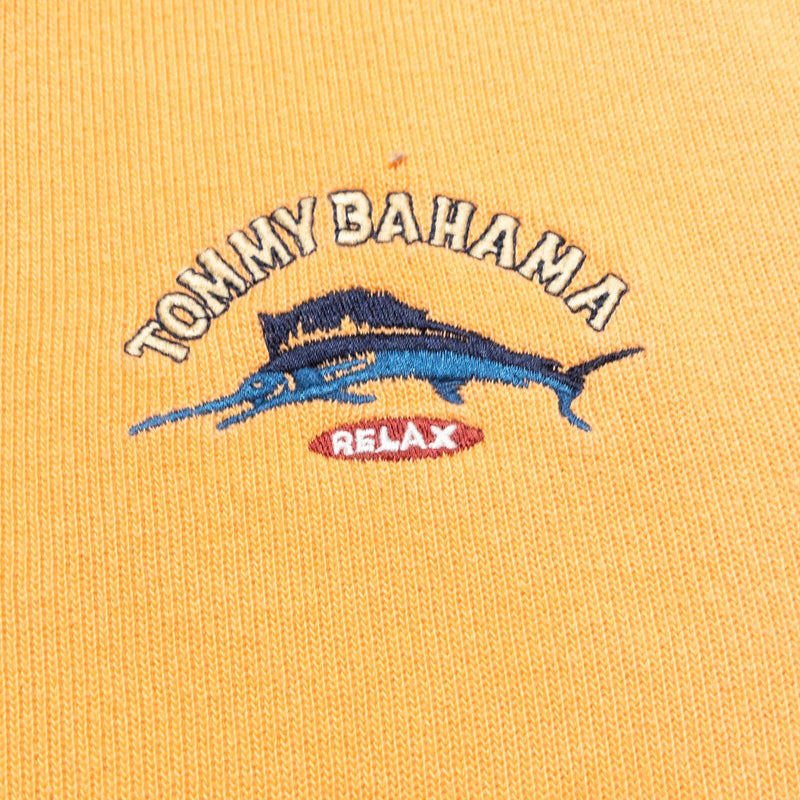 Tommy Bahama Relax 1/4 Zip Sweater Men's Large Pullover Sweatshirt Orange Marlin