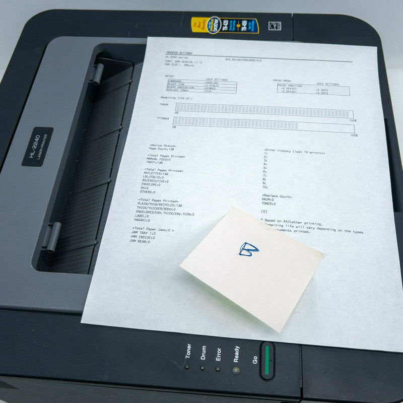 Brother HL-2240 Laser Printer 138 Pages Monochrome Duplex Tested Cables