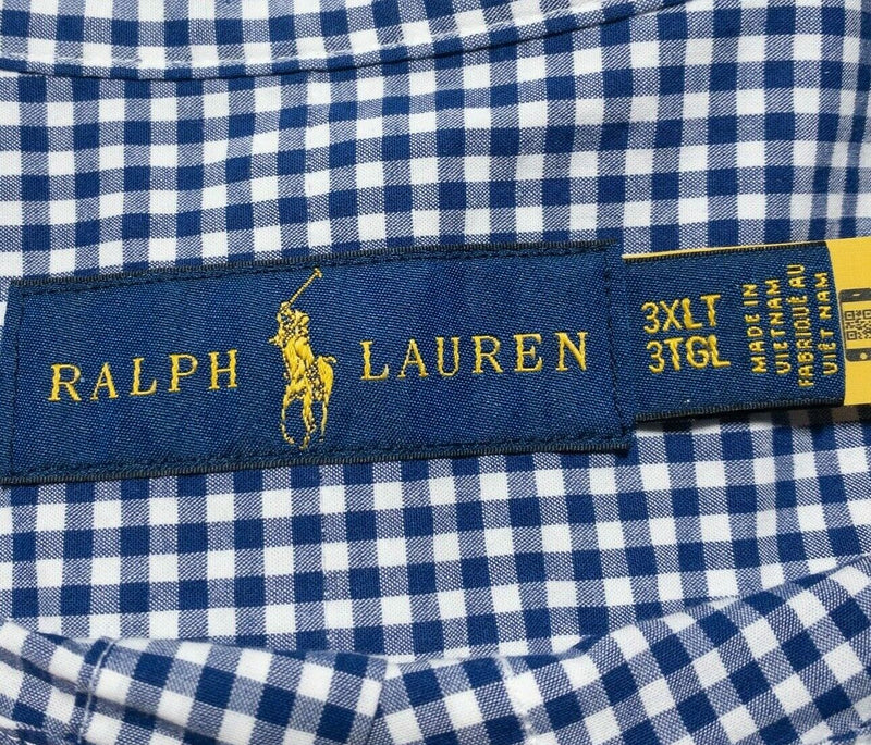 Polo Ralph Lauren Men's 3XLT (3XL Tall) Blue White Check Button-Down Shirt