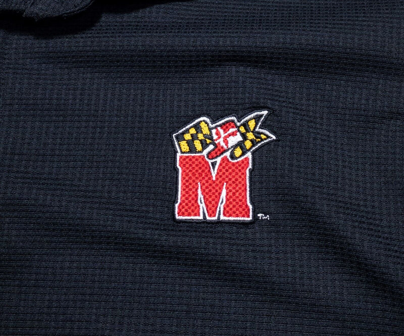 Maryland Terrapins Polo Medium Men's Nike Team Shirt Black Red NikeFIT Wicking