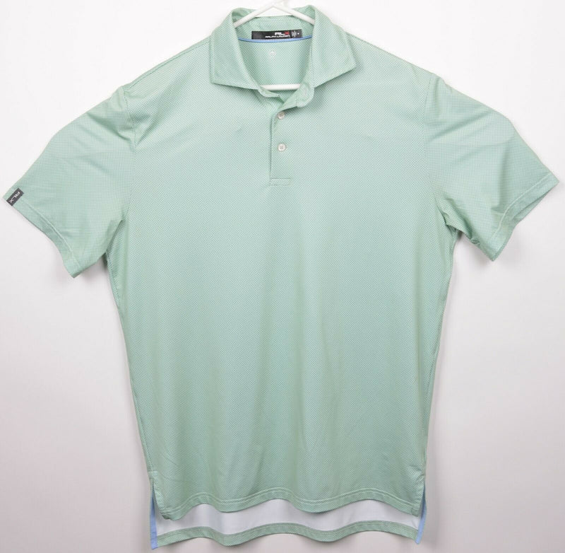 RLX Ralph Lauren Men's Medium Wicking Green Polka Dot Golf Polo Shirt