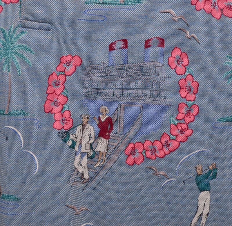 Bobby Jones Men's Sz XL Ship Floral Graphic Made in Italy Golf Polo Shirt