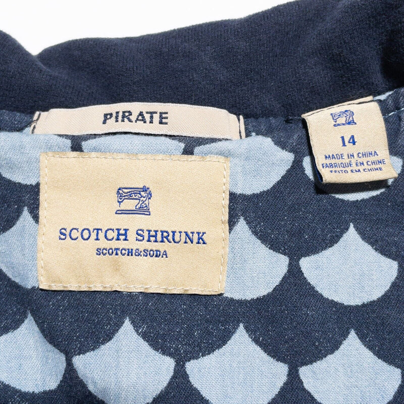 Scotch & Soda Blazer Jacket Boy's 14 Navy Blue 2-Button Collared Pirate