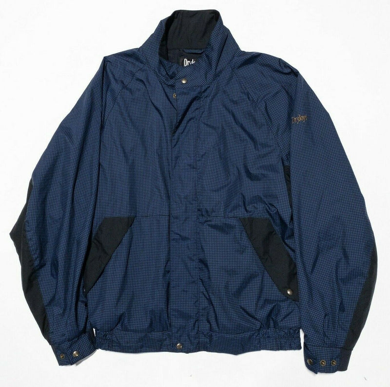 FootJoy DryJoys Jacket Men's XL Full Zip Long Sleeve Golf Blue Houndstooth
