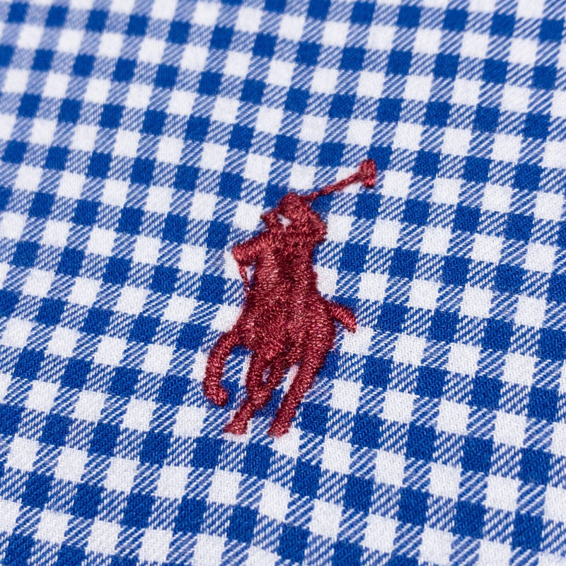 Polo Ralph Lauren Shirt Men's 4XLT Tall Long Sleeve Blue Check Button-Down