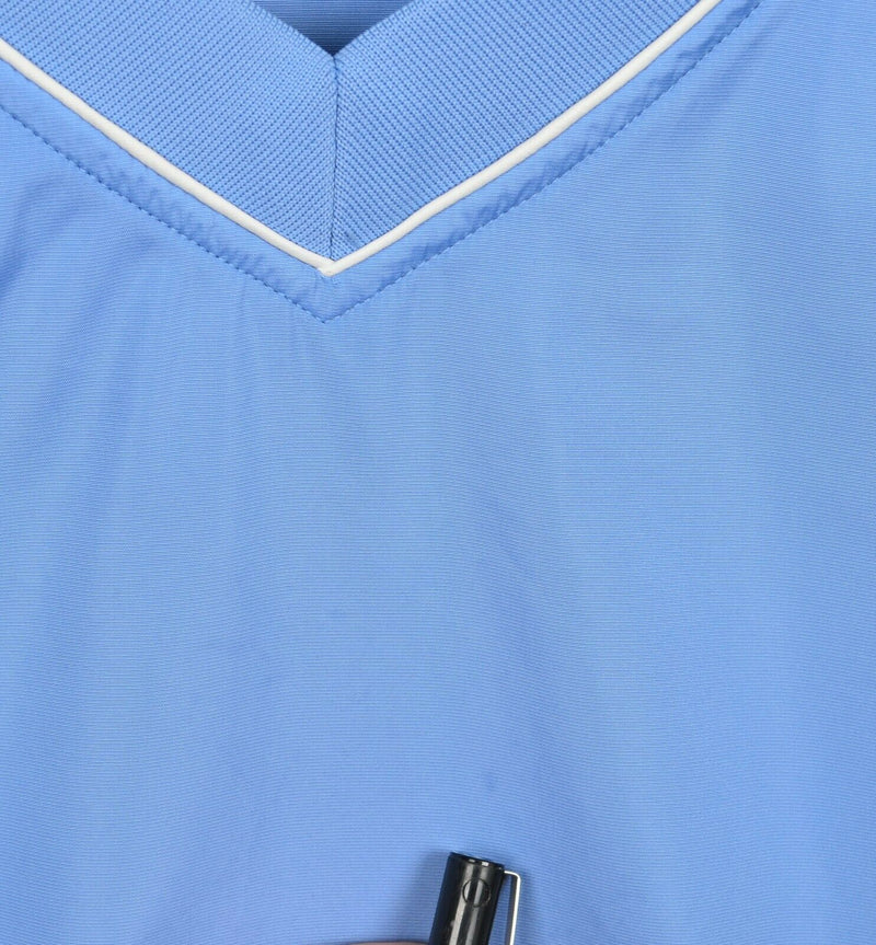 FootJoy Men's 2XL Light Blue V-Neck FJ Golf Pullover Windbreaker Jacket