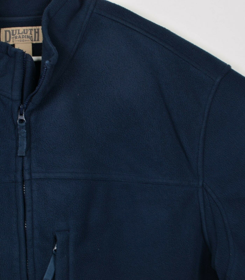 Duluth Trading Co Men's 2XL Blue Fleece Windproof Full Zip Shoreman Jacket