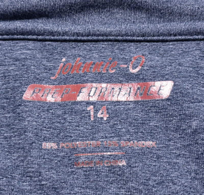 johnnie-O Boy's 14 (XL) Pullover 1/4 Zip Lammie Prep-Formance Wicking Golf Blue