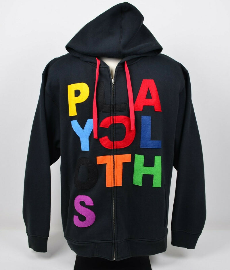 Play Cloths Men’s Sz 3XL Multi-Color Spell Out Zip Front Hoodie Sweatshirt