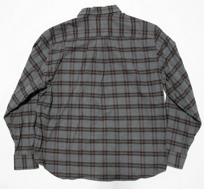 Southern Tide Men's 2XL Classic Fit Flannel Button-Down Shirt Gray Plaid