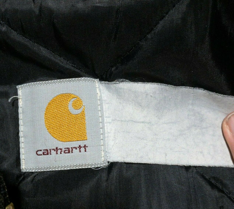 Carhartt Men's XL? Arctic Quilt Lined Black Duck Canvas Distressed Work Jacket