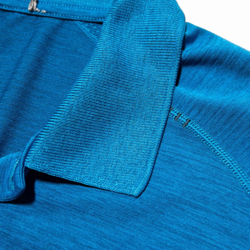 Lululemon Polo Large Men's Metal Vent Tech Blue Wicking Stretch Athleisure Yoga