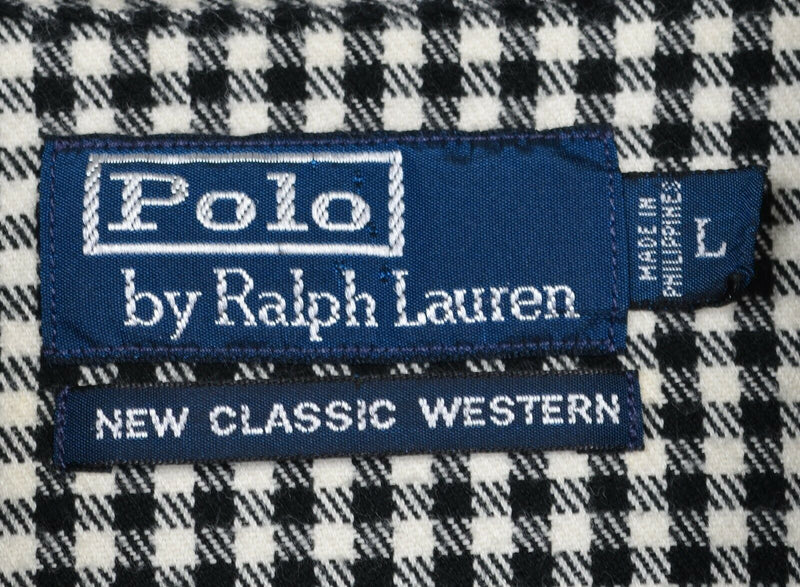 Polo Ralph Lauren Men's Large Pearl Snap Check New Classic Western Flannel Shirt